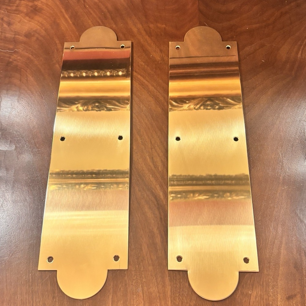 Pair Baldwin Solid Brass Door Push Plates 12" Vintage Finish 030 No.2266 New